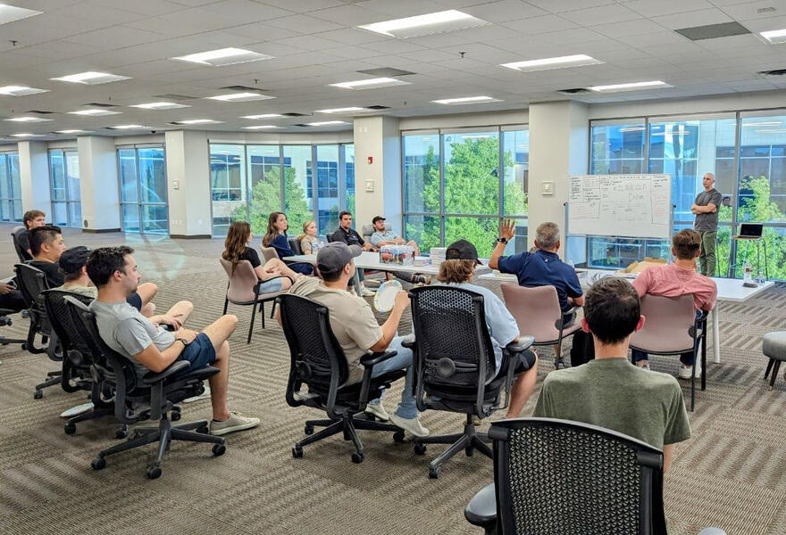 group of Utah crypto community members at Coinbase Institutional event