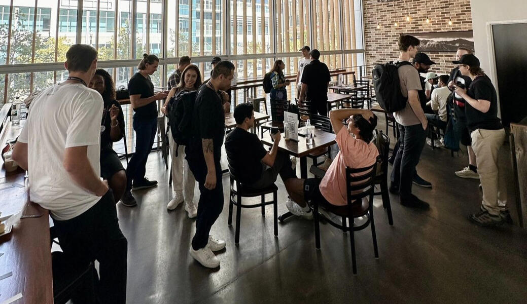 Utah crypto community members meeting up at Alpha Coffee Cafe in Salt Lake City